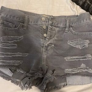Gray denim shorts